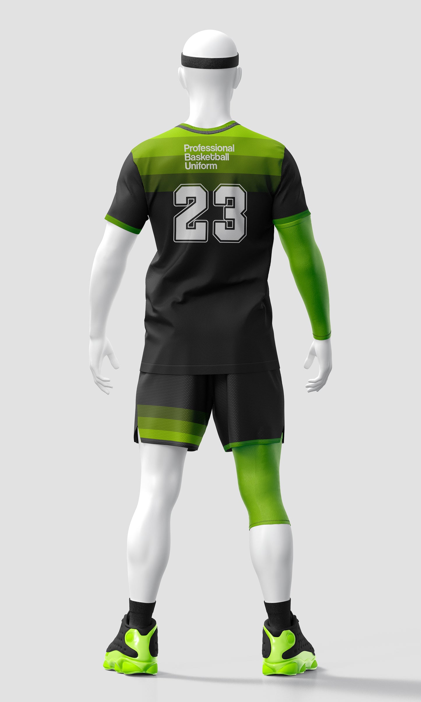 Basketball Uniform Mockup – Back View, High-Resolution