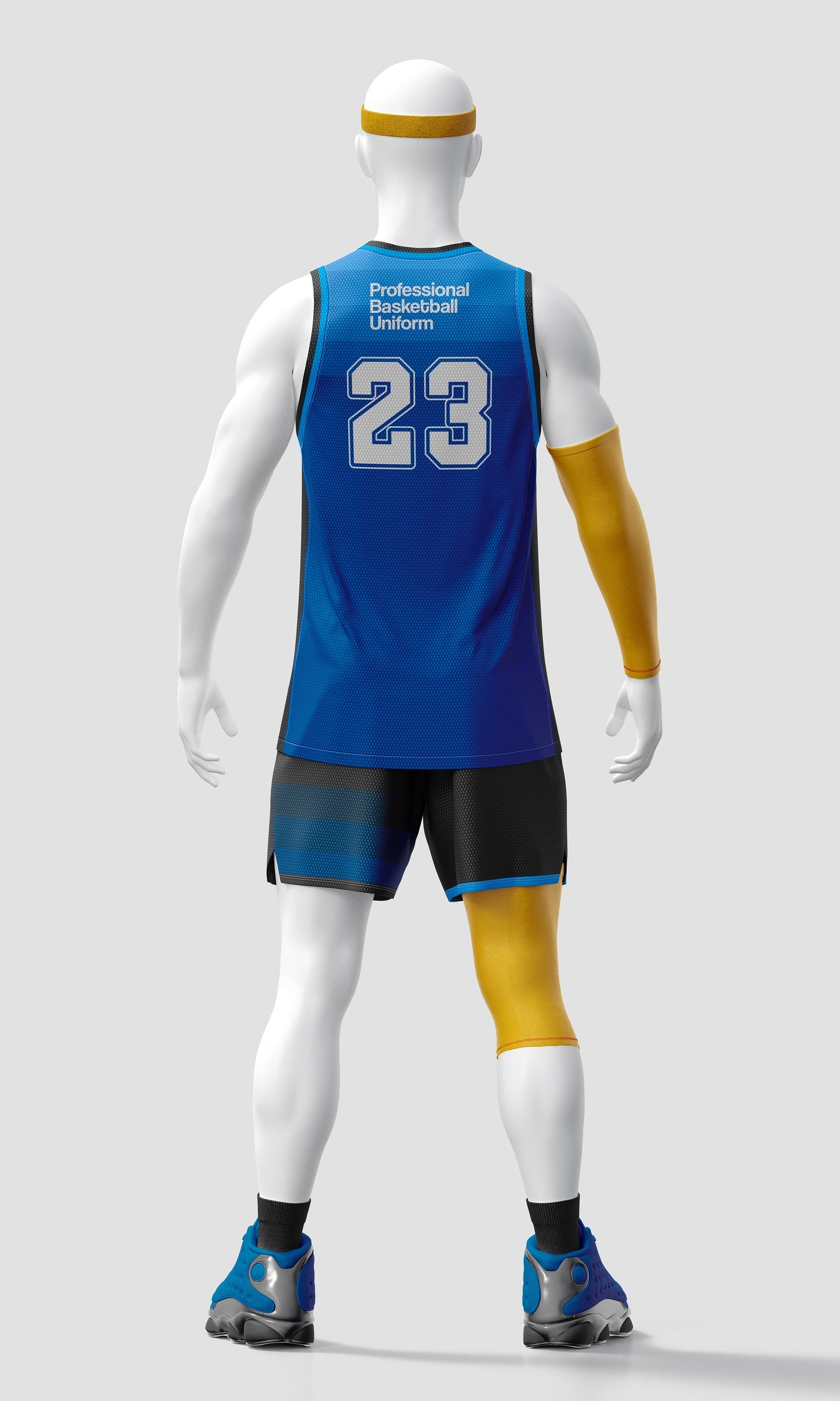 Basketball Uniform Mockup – Back View, High-Resolution