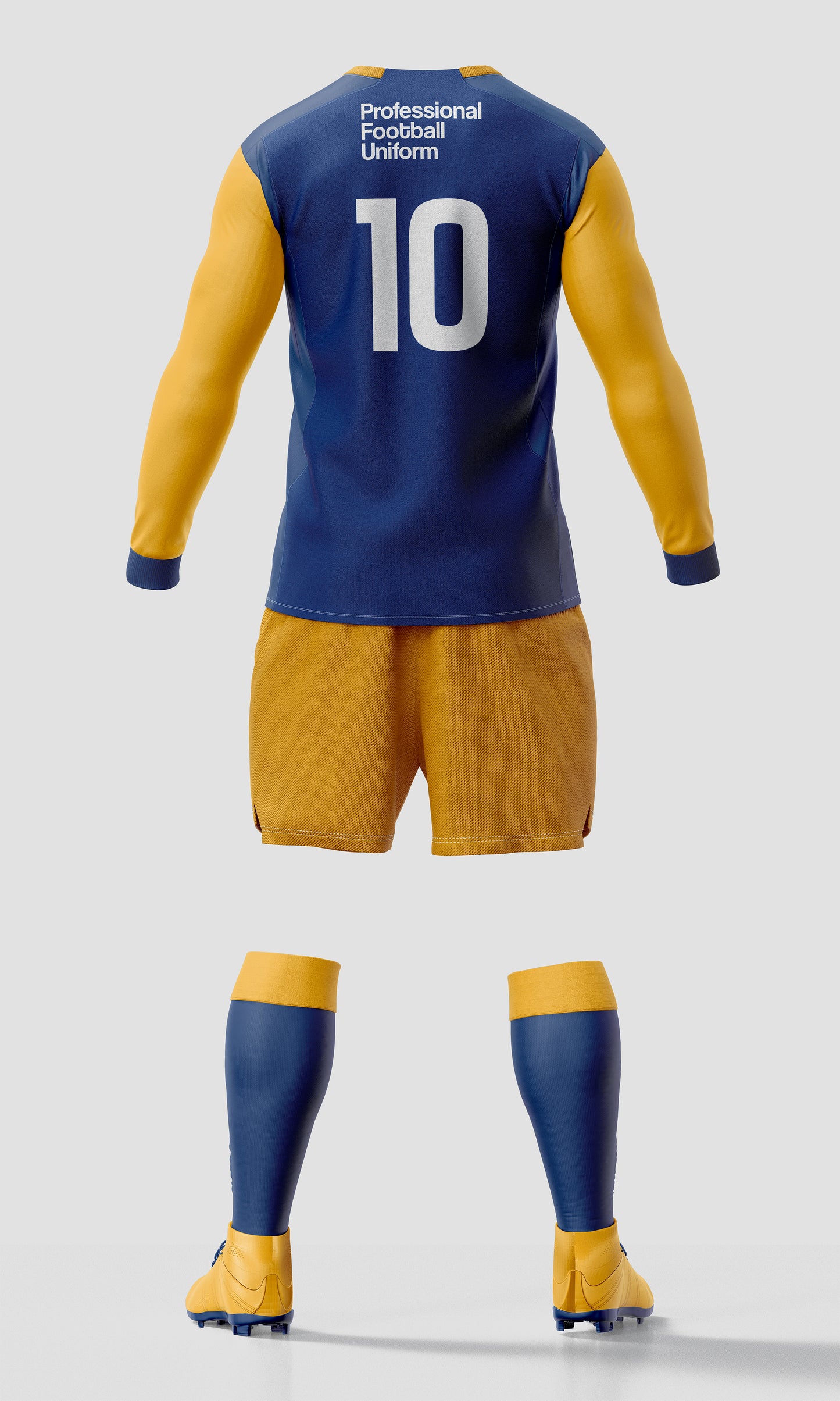 Football Uniform Mockup – Long Sleeve, Back View, High-Resolution