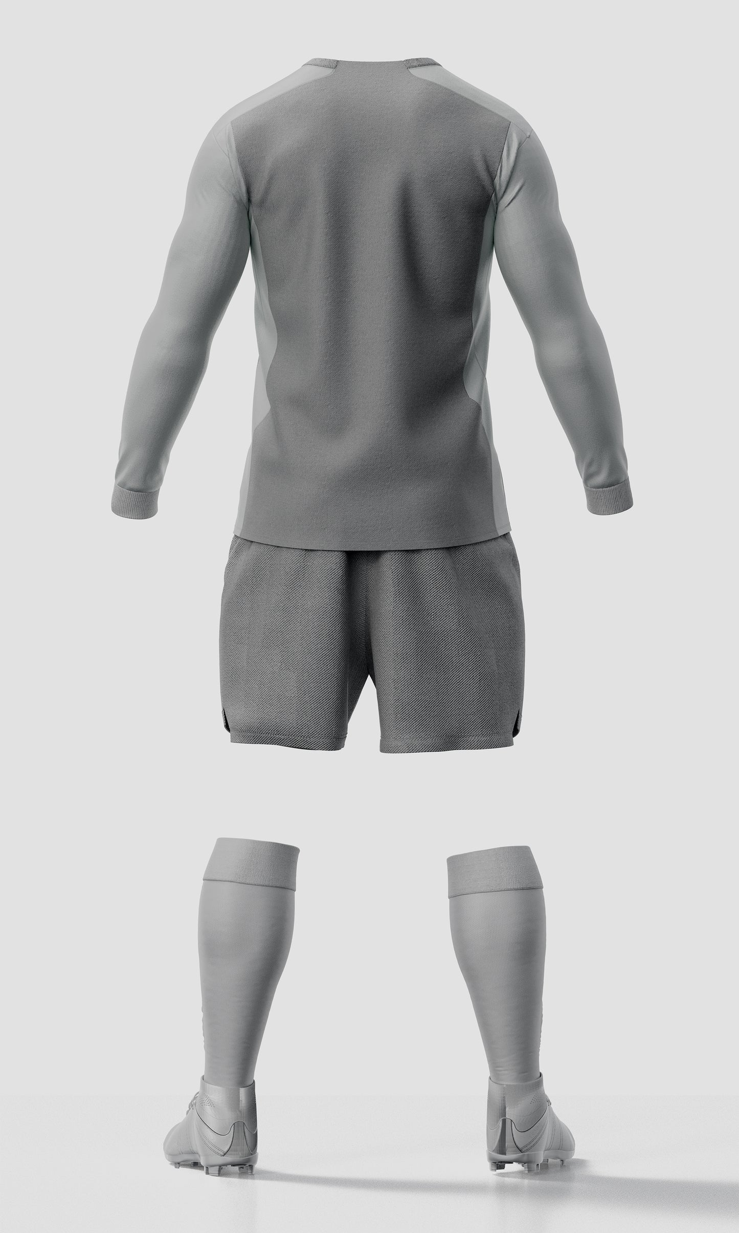 Football Uniform Mockup – Long Sleeve, Back View, High-Resolution