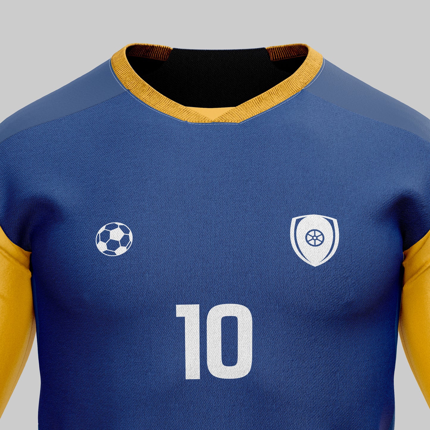Football Jersey Mockup – Long Sleeve, Front View, High-Resolution