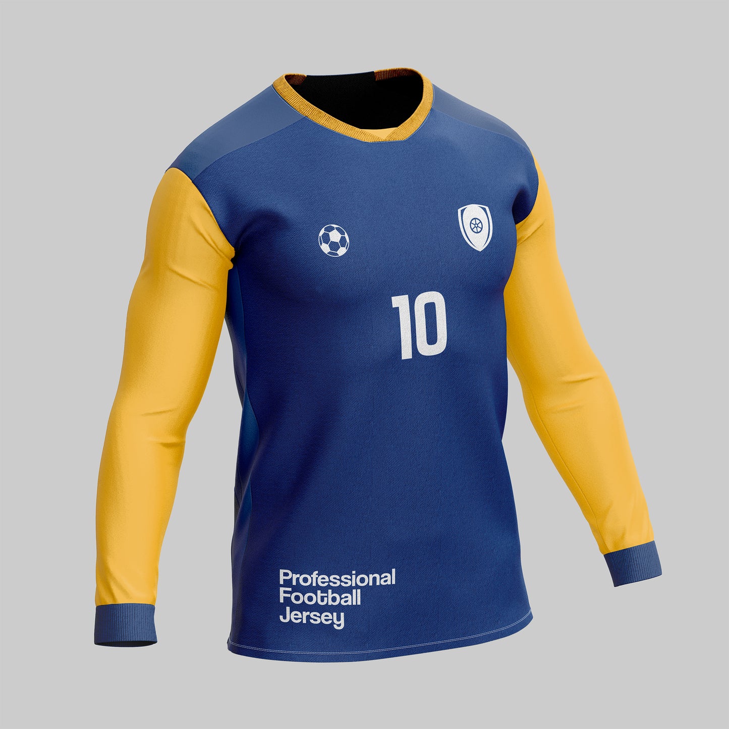 Football Jersey Mockup – Long Sleeve, Side View, High-Resolution