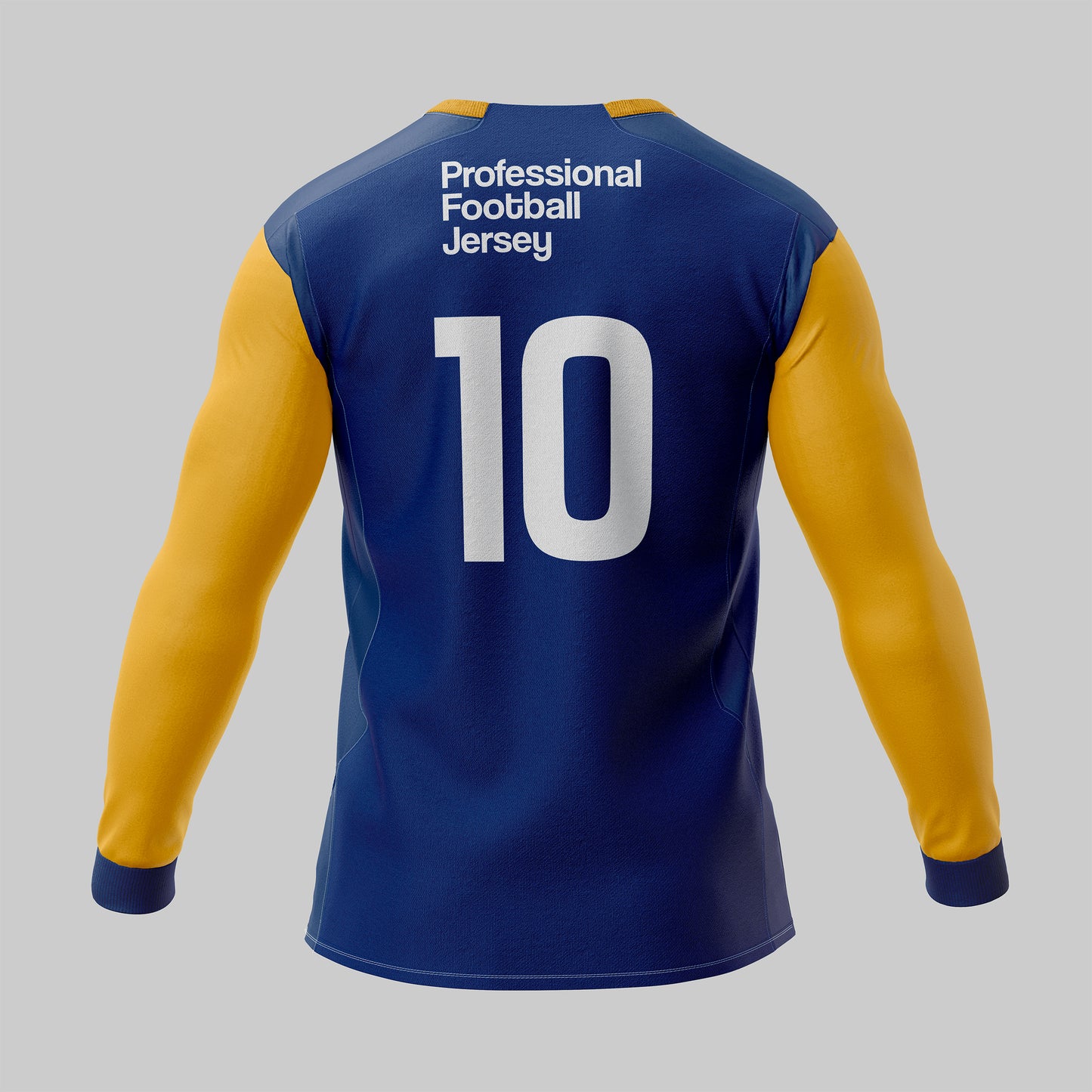 Football Jersey Mockup – Long Sleeve, Back View, High-Resolution