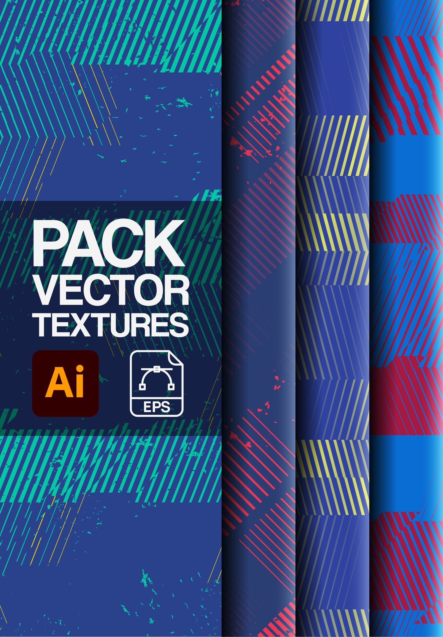 4 Vector Texture Pack ā Abstract Waves ā AI & EPS Files