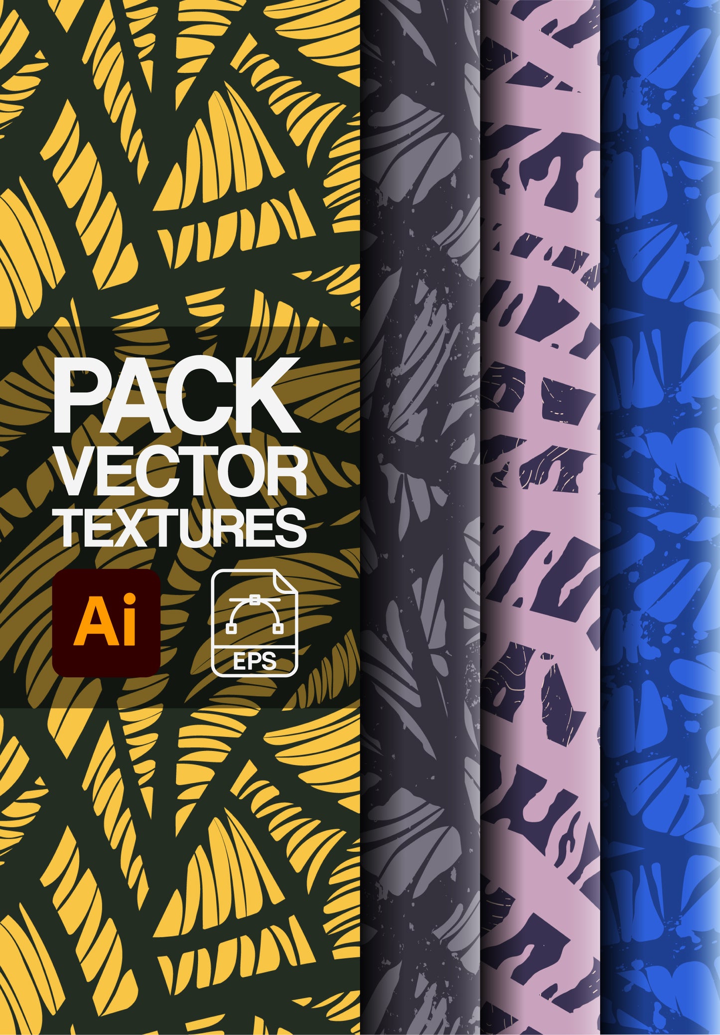 4 Vector Texture Pack – Illustrator Patterns – AI & EPS Files