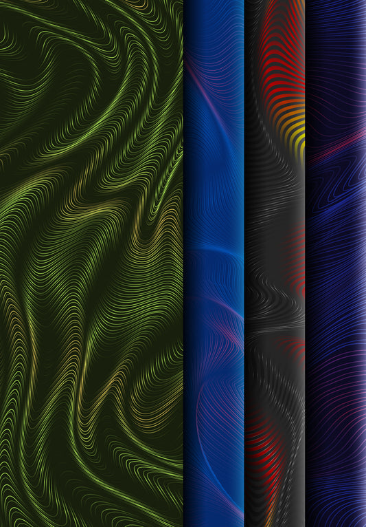 4 Vector Texture Pack – Abstract Waves – AI & EPS Files