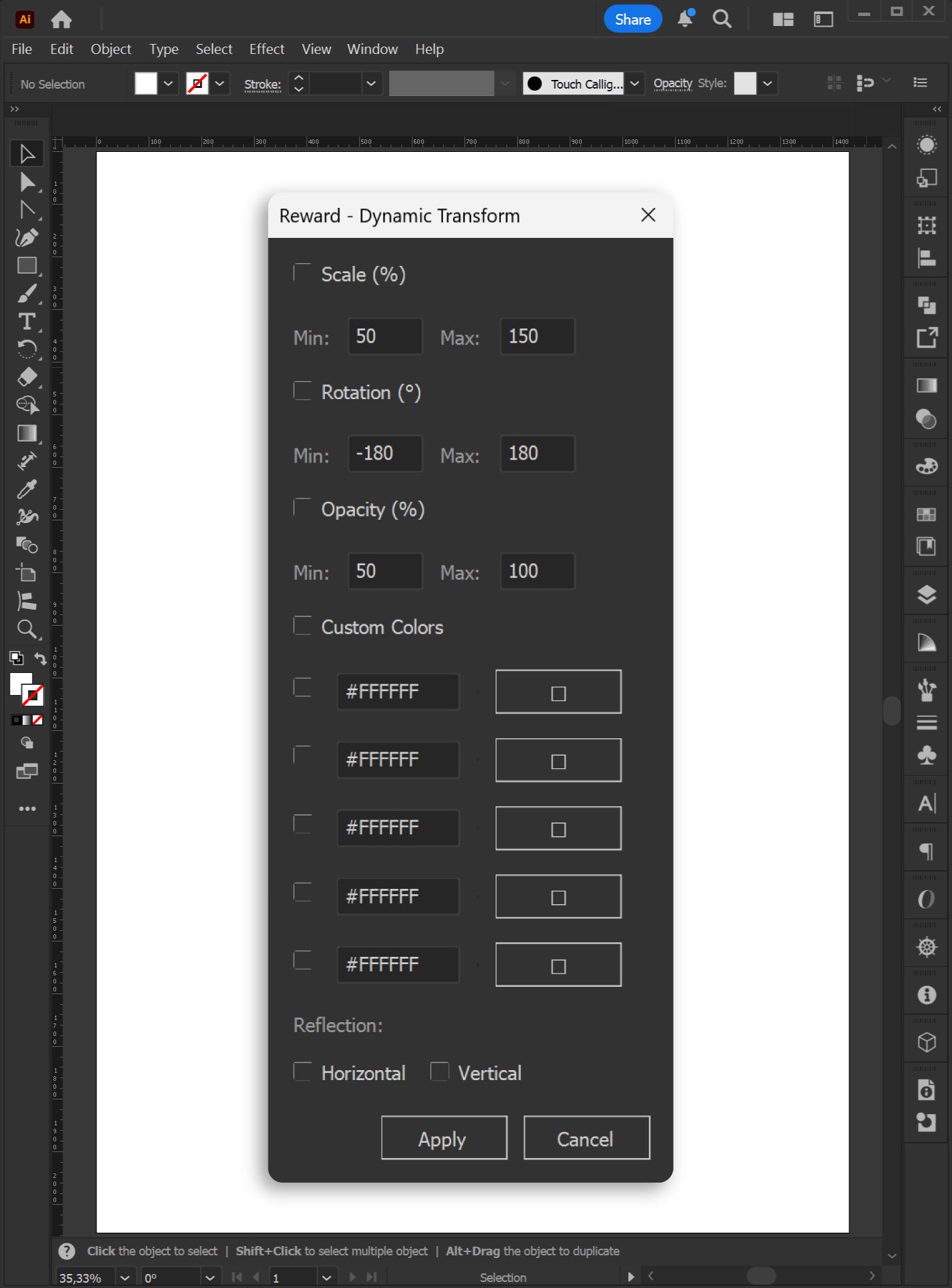 Illustrator Script: Dynamic Transform | Shape Randomizer