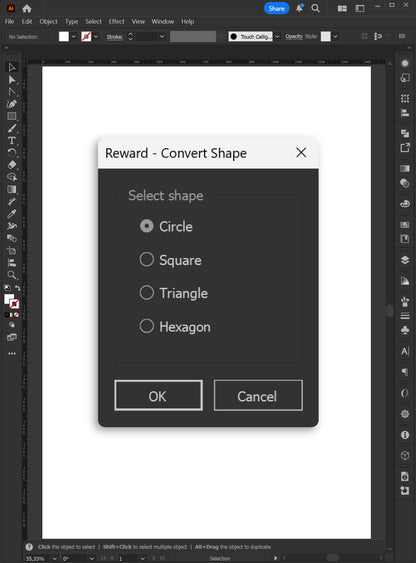 Illustrator Script: Converter Shape (Circle, Square, Triangle, Hexagon)