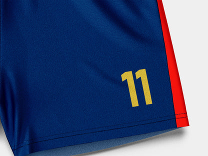 Football Shorts Mockup – Classic 1999 Edition, Front View, High-Resolution