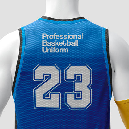 Basketball Uniform Mockup – Back View, High-Resolution