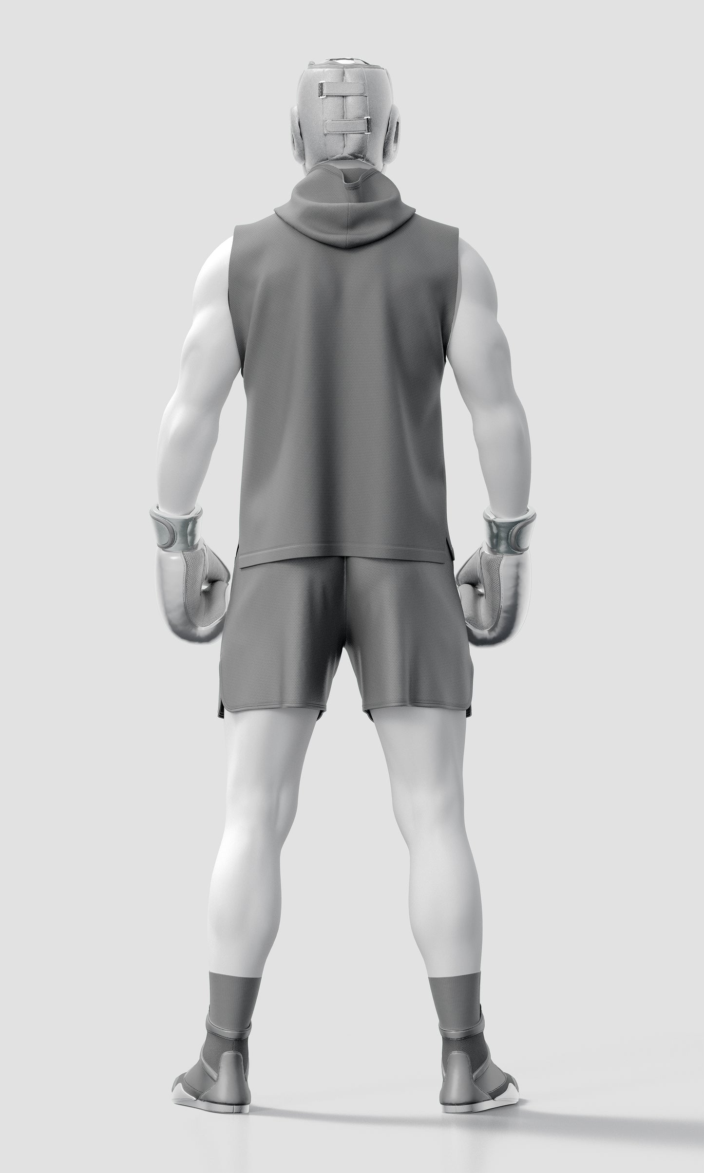 Boxing Training Mockup – Back View, High-Resolution