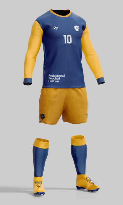 Football Uniform Mockup – Side View (Long Sleeve Jersey)