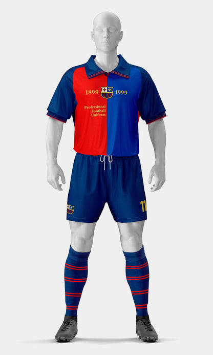 Football Uniform Mockup – Classic 1999 Edition, Front View, High-Resolution
