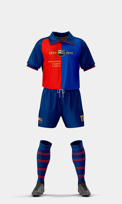 Football Uniform Mockup – Classic 1999 Edition, Front View, High-Resolution