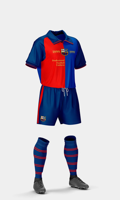 Football Uniform Mockup – Classic 1999 Edition, Side View, High-Resolution