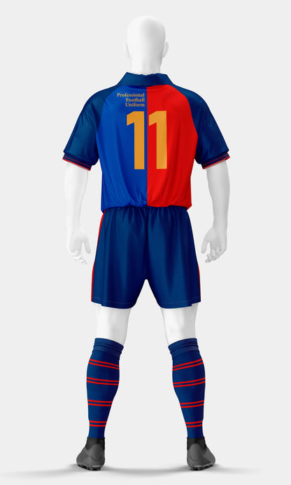 Football Uniform Mockup – Classic 1999 Edition, Back View, High-Resolution