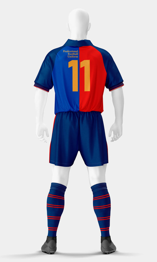 Football Uniform Mockup – Classic 1999 Edition, Back View, High-Resolution