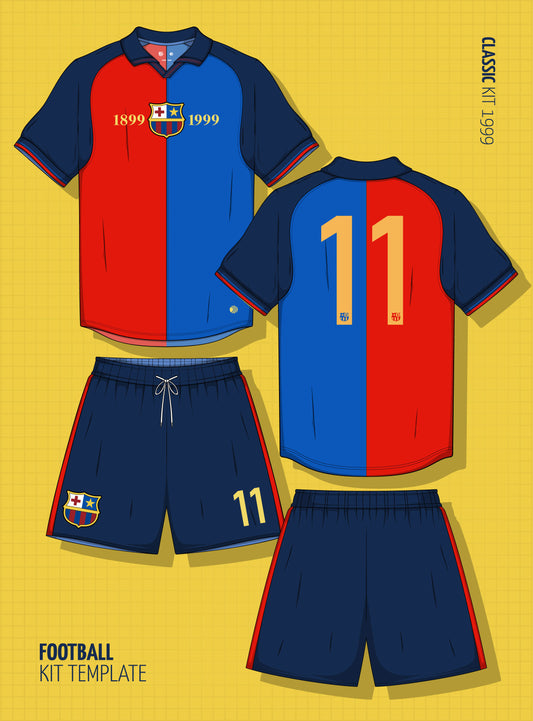 Football Kit Template – Classic 1999 Edition (AI & EPS Files)