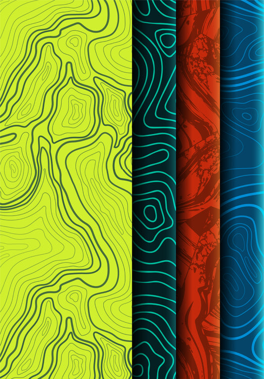 4 Vector Texture Pack – Topographic Maps – AI & EPS Files