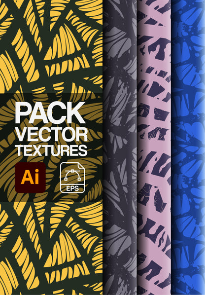 4 Vector Texture Pack – Illustrator Patterns – AI & EPS Files