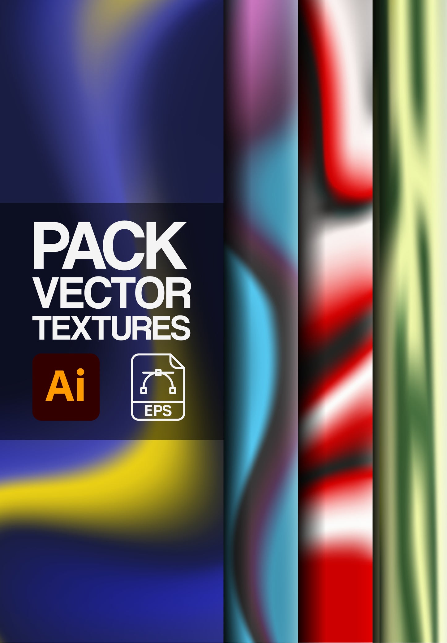 4 Vector Texture Pack – Gradient Mesh – AI & EPS Files