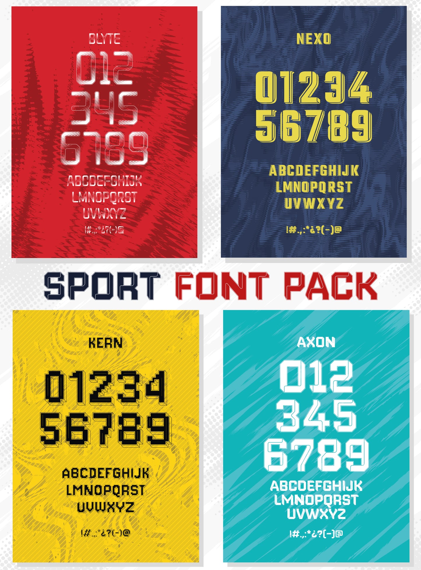 Sports Font Pack – 5 Fonts for Uniforms & Jerseys (Windows & macOS)