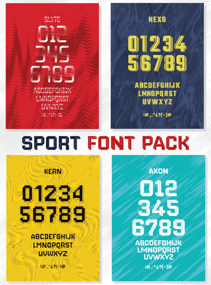 Sports Font Pack – 5 Fonts for Uniforms & Jerseys (Windows & macOS)